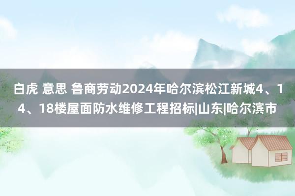 白虎 意思 鲁商劳动2024年哈尔滨松江新城4、14、18楼屋面防水维修工程招标|山东|哈尔滨市